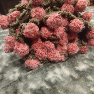Pink and Green Handmade Boquet Lap Blanket
